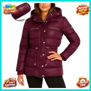 Quilted Puffer Jacket Packable Insulated Winter Coat Chic Oversized